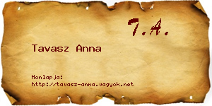 Tavasz Anna névjegykártya
